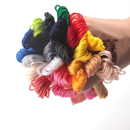 Double Mercerized Egyptian Cotton Embroidery Floss 8.75 Yards Per Skein for Cross Stitch Thread, Friendship Bracelets Floss, Craft Floss, Embroidery Floss Set (Set 24B (24 Skeins)) - color: Set 24B (24 Skeins)