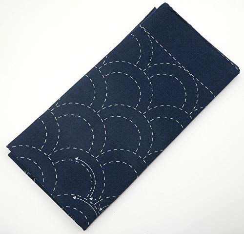 DARUMA Sashiko Sampler Original Cloth Navy Color (Wave Crest) - color: Wave Crest