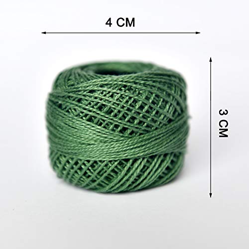 Crochet Thread 10 Balls Cardinal Size 8 for Crochet Hardanger Cross Stitch Needlepoint Hand Embroidery (Dark Green Series) - color: Dark Green Series