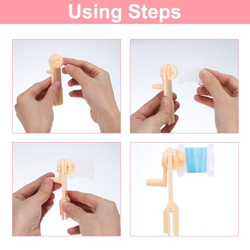 HARFINGTON 100pcs Embroidery Floss Bobbins with Bobbin Winder, Plastic Cross Stitch Thread Organizer Holder Cards Sewing Thread Sorting Tool Storage for Craft DIY Sewing, Clear - color: Clear