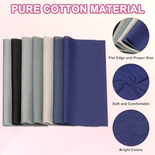 PATIKIL Cotton Fabric Bundles, 14 Pcs 8 x 8 Inch Fat Quarter Solid Color Precut Fabric Squares for Sewing Patchwork Quilting DIY Crafts, Blue Grey - color: Blue Grey, size: 8 x 8 Inch