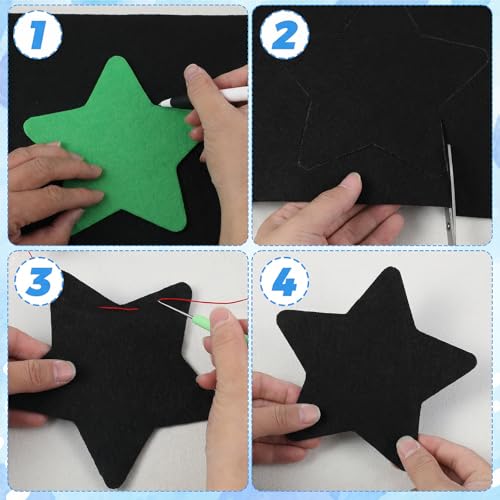 Ymapinc 10PCS Felt Fabric Sheets - 11.69 x 7.80 Inch Black & White - color: Black+white