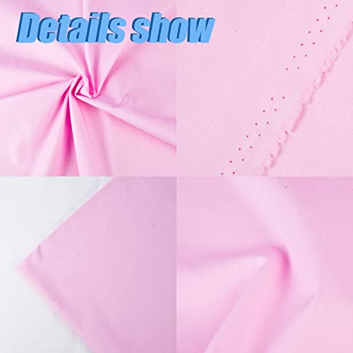 2 Yard Pink Cotton Fabric,Natural Cotton Poplin Fabric by The Yard, 59 Inches Wide 100% Cotton Fabric,Soft Embroidery Muslin Quilting Material for Sewing Material Apparel Cloth - color: Pink, size: 2 Yards