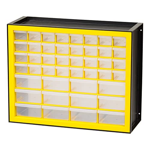 IRIS Plastic Hardware Storage Drawer, 44 Drawer Parts Cabinet - Yellow - color: Yellow, size: 44 Drawer