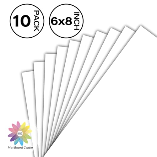 Mat Board Center 6x8 Backing Boards, 10 Pack White Backboards for Frames - size: 6x8