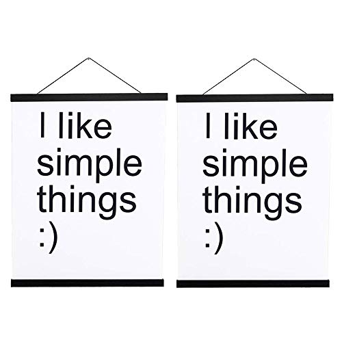 2 Pack Magnetic Poster Hanger Frame, 40x27 40x30 40x60 Light Wood Wooden Magnet Canvas Artwork Print Dowel Poster Hangers Frames Hanging Kit (Black, 40", 2 Packs) - color: Black, size: 40 inch(2 Pack)