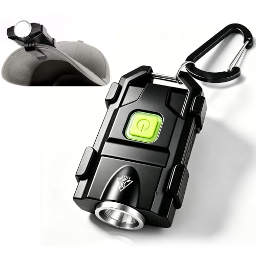 lexall H8 Keychain Flashlight, 500LM USB-C Mini EDC Light with Cap Clip