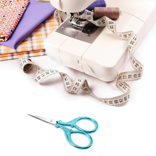 Embroidery Scissors 3.6 inch Crafting Scissors with Leather Cover - color: Light Blue