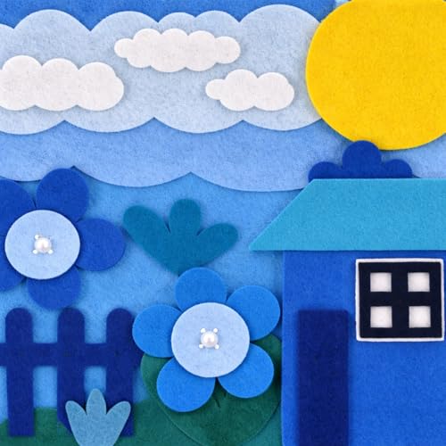 WILLBOND 12 Pcs Large Felt Sheets 37 x 20 Inch 1.2 mm Blue Series - color: Blue Series, size: 37 x 20 Inch