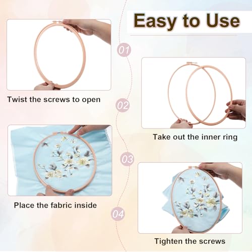 PATIKIL 5 Pieces 2.8" x 3" Square Embroidery Hoops, Adjustable Cross Stitch Hoops Ring ABS Plastic Embroidery Frame Punch Needle Hoop for Sewing, Needlework, DIY Craft, Multicolored - color: Beige/Red/Light Purple/Blue/Green, size: 2.8" x 3"