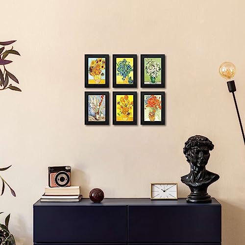 4x6 Picture Frame Set of 6 with Real Glass for Pictures 4x6 Without Mat, Wall Gallery or Tabletop display Photo Frames in Black - color: Black, size: 4x6(set of 6)