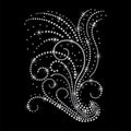 1 Pc Curly Flowers Rhinestone Iron on Hotfix Transfer Decal, Bling DIY Patch Clothing Repair Applique T-Shirt Vest Shoes Hat Jacket Decor Clothing DIY Accessories - style: Curly Flowers