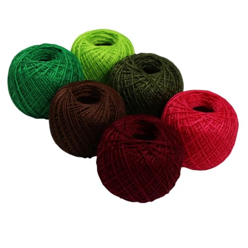 KCS Mercerized Pearl Cotton Thread Size 8 Crochet Needlework Embroidery Threads Ball (6, 15) - color: 15