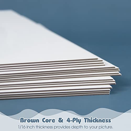 Golden State Art 4x6 White Backing Board, 10 Pack Backer Boards for Prints - size: 4x6