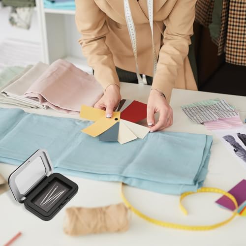 HINGTAI Magnetic Needle Holder Case with Clear Lid, Strong Built-in Magnet Secures Pins Under 6.5cm, Sewing Needle Organizer Box with Snap Closure, Craft Supplies Storage Gift for Sewers - color: 1Pcs
