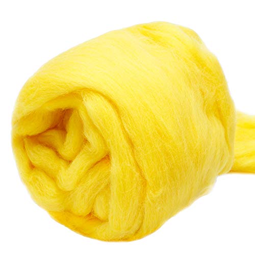 3.53oz Needle Felting Wool Roving Wool for Felting Wool Felting Supplies - color: bright yellow