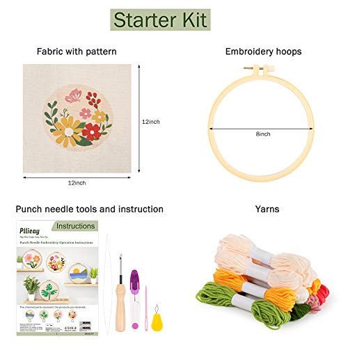Pllieay Punch Needle Embroidery Starter Kits for Kids and Adults Beginners - size: 1 Style