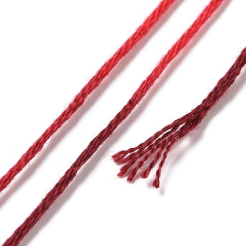 10 Skeins Dark Red 0.5mm 6-Ply Polyester Embroidery Floss Cross Stitch Threads Segment Dyed Gradient for DIY Craft Hand Sewing Knitting DIY Crafts Jewelry Making 8.75 Yards(8m)/Skein - color: Dark Red