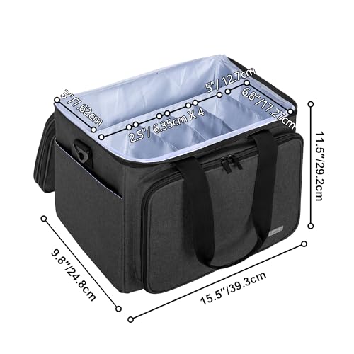 Teamoy Crochet Bag, Knitting Bag Yarn Storage Tote, Yarn Organizer, Black - color: Black