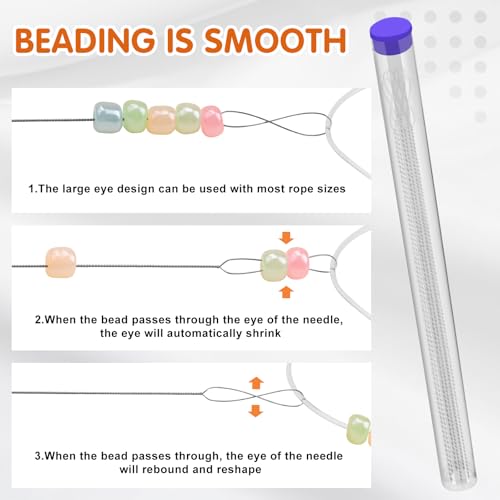 UOOU Beading Needles, 6 Pcs Collapsible Beading Needle for Seed Beads - style: 0.4/0.5 x 130 mm