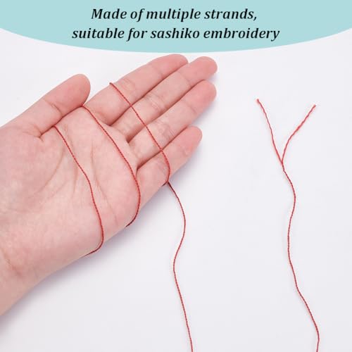 FREEBLOSS 4 Pcs Sashiko Thread Sashiko Skein 100 M*4 Colors(Red) Cotton Embroidery Thread Japanese Quilting & Embroidery Sashiko Kit Supplies Sewing Thread - color: Red