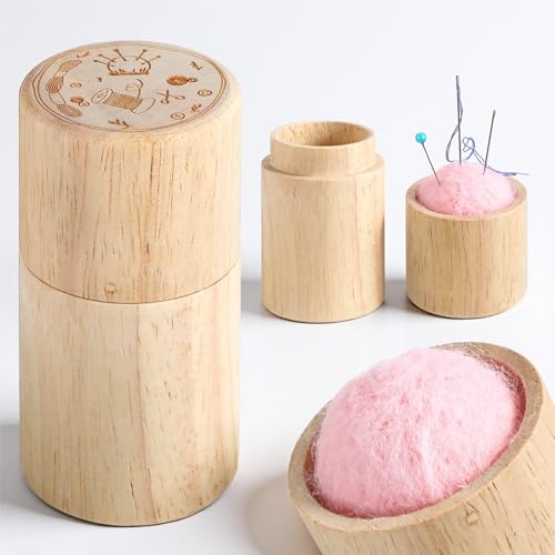 Wooden Needle Holder, Portable Needle Case Box, Sewing Needles Storage, Needles Organizer for Embroidery and Craft Essentials Supplies