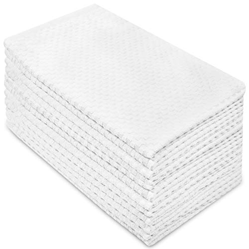 COTTON CRAFT Amazing Kitchen Towel - 12 Pack 100% Cotton Waffle Terry Towel - color: White, size: 12 Pack