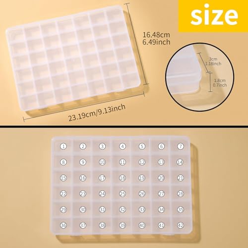 42 Grids Plastic Bead Organizer Beads Storage Containers Bead Holder Organizer Clear Storage Dividers Box for Jewelry Arts and Crafts (Pack of 3) - size: 9.2*6.5*0.7 inches(3 Pack)