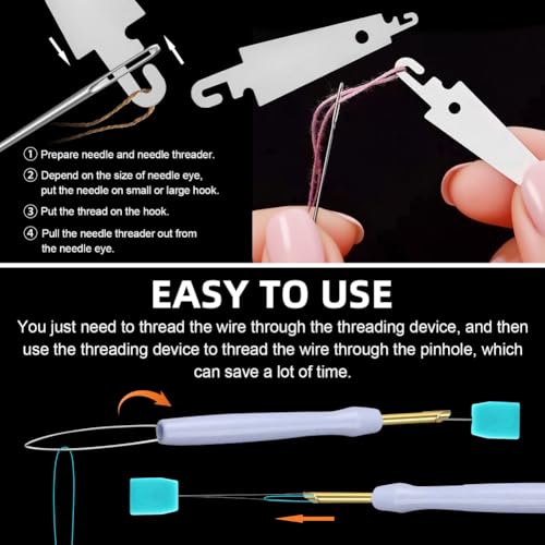 10Pcs Long Punch Needle Threader,Embroidery Needle Threader for Needles