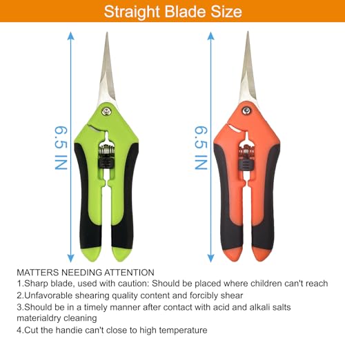 5 Pack Pruning Shears, Garden Shears with Gardening gloves, Garden Clippers Handheld, Straight Stainless Steel Garden Snips, Gardening Shears, Garden Scissors, Lengnoyp Pruners for Gardening