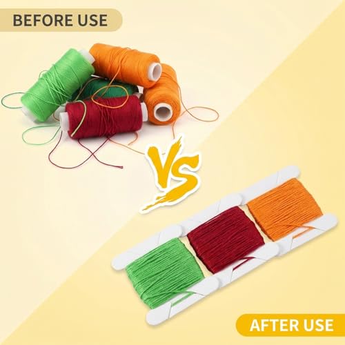 200 Pcs Embroidery Floss Bobbins, Embroidery Thread Storage Floss Holder Supplies Bobbins for Cross Stitch Embroiderys Cotton Thread(Paper)