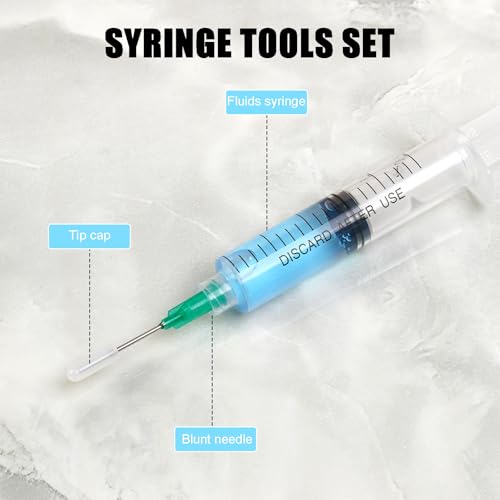 Glue Applicator Syringe with Blunt Tip Needle, Sealed Cap, Dispensers Tips
