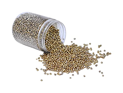 Mandala Crafts 3mm Metallic Gold Round 8/0 Glass Seed Beads for Beadwork - color: Metallic Gold, size: Round 8/0 or 3 mm