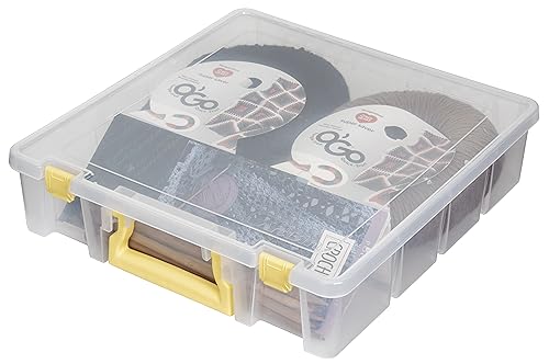 ArtBin Super Satchel 1-Compartment Craft Storage Box, Yellow Latches - color: Yellow, size: 1 Pack