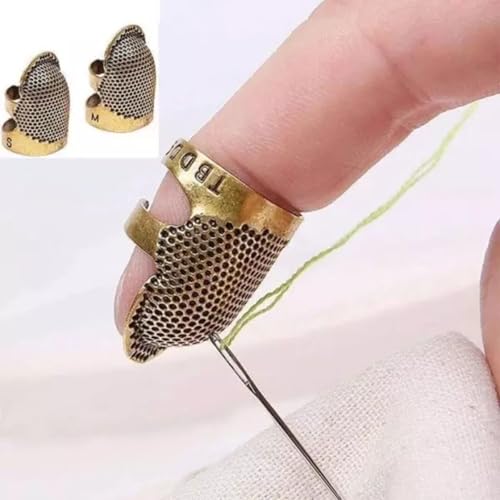 Generic Adjustable Metal Thimble Protector Finger Guard for Quilting, Embroidery, Needlework, DIY Handcraft Projects