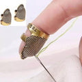 Generic Adjustable Metal Thimble Protector Finger Guard for Quilting, Embroidery, Needlework, DIY Handcraft Projects