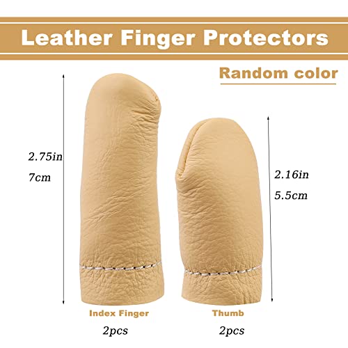 2 Pairs Leather Finger Protector Leather Thimble - size: 2 Pairs