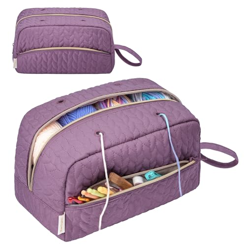 KarSyon Crochet Bag for Yarn Storage Knitting Crochet Supplies Accessories - color: Purple