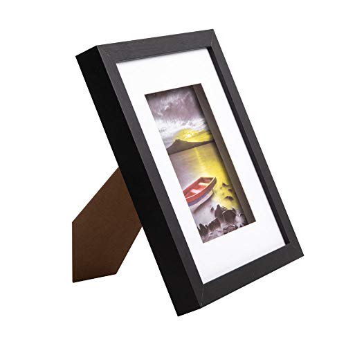 Muzilife 8x10 Shadow Box 3D Picture Frame with Mat, Wood, 1 Pack, Black - color: 1pcs 8x10-black