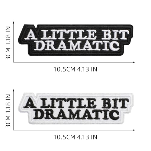 12pcs A Little Bit Dramatic Iron/Sew on Patches, Fashion Embroidered Applique, Cute Decoration for Clothes, Hat, Bag, Dress, Shirt, Jeans - color: 12pcs Dramatic