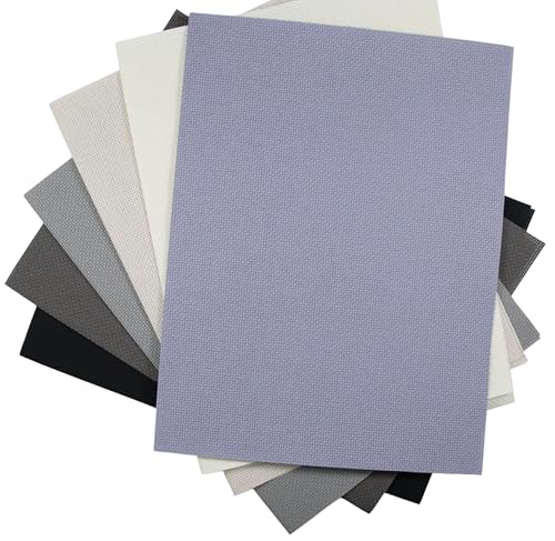 KCS 6 pc of 12" x 18" (30cmx45cm) 14 Count Cotton Aida Cloth Cross Stitch Fabric (14CT-I) - color: 14ct-i