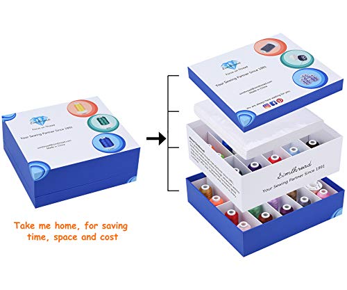 Simthread Embroidery Thread and Tear Away Stabilizers Gift Box - 42 Colors 40WT 500M (550Y) - Precut Stabilizers Weight 1.8OZ 8"x8" 100pcs / Pack for Embroidery Machine