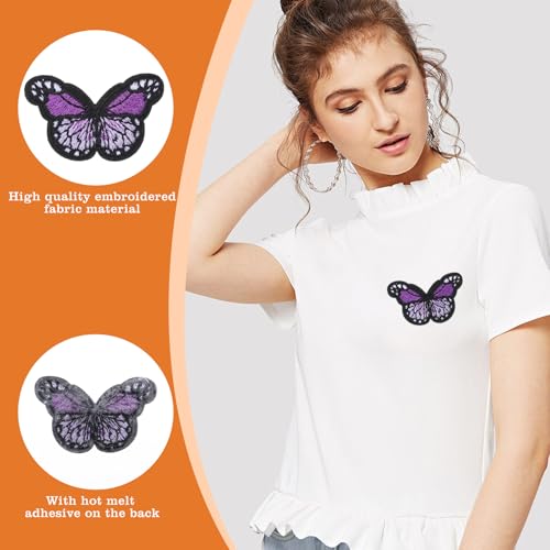 72 Pcs Flower Iron on Patches Colorful Butterfly Embroidered Iron On Patches for Clothing Sewing Patch Cute Daisy Flower Bee Applique Patch for Clothing Jackets Jeans Pants Hats Backpacks