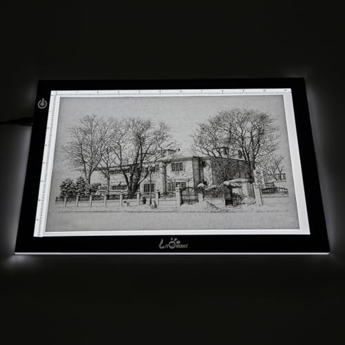 LitEnergy A4 LED Copy Board Light Tracing Box, Adjustable USB Power Artcraft LED Trace Light Pad for Tattoo Transferring, Drawing, Sketching, Animation, Stenciling, Diamond Art Painting Accessories - color: BLACK, size: 8.3 x 11.7 inches