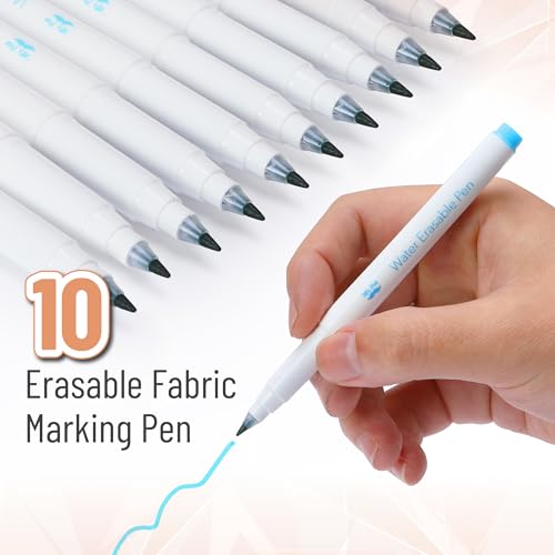 Mr. Pen- Washable Fabric Markers for Sewing, 10 Pack, Blue, Erasable - size: 10 Pack