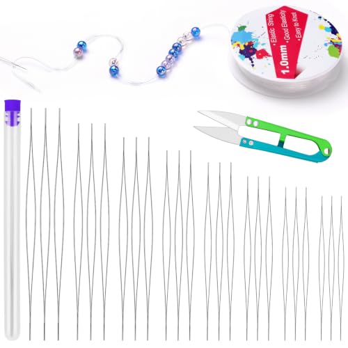 UOOU 26 Pcs Big Eye Beading Needles Set Bead Needles for Seed Beads