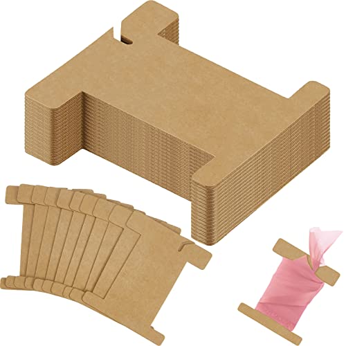 Gueevin 100 Pcs Ribbon Organizer Cardboard Ribbon Bobbin