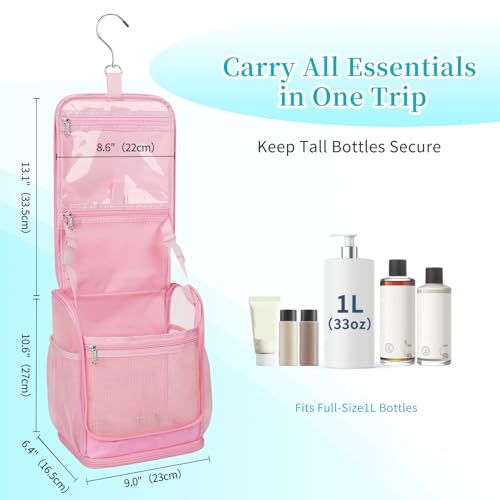 Mesh Shower Caddy Portable, Toiletry Bags for Travel, Pink - color: Pink