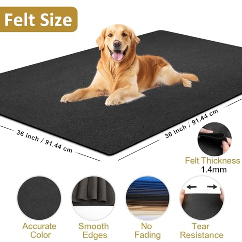 Black Fabric Sheet 36" X 36", 1.4mm Thick Large Soft Durable Flexible Craft Felt by The Yard, Nonwoven Fabric for DIY Sewing, Arts and Crafts, Decoration Projects - color: Black, size: Cut by the yard