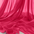 Horbaunal Hot Pink Chiffon Fabric by The Yard, 1 Yard Precut Sheer Fabric - color: Hot Pink, size: 1 Yard